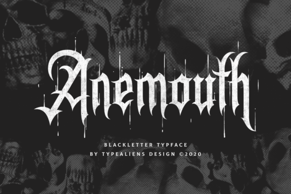 Anemouth: A Daring Blackletter Font for Handmade Labels, Invitations, and Packaging