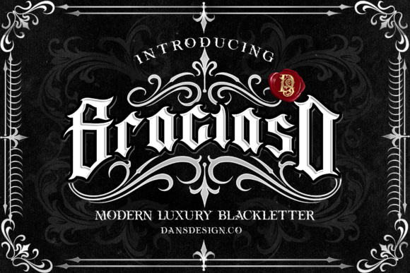 Graciaso: A Bold Blackletter Font for Handmade Labels, Invitations, and Craft Packaging