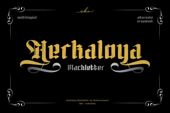 Herkaloya: A Bold Blackletter Font for High-Impact Marketing Design